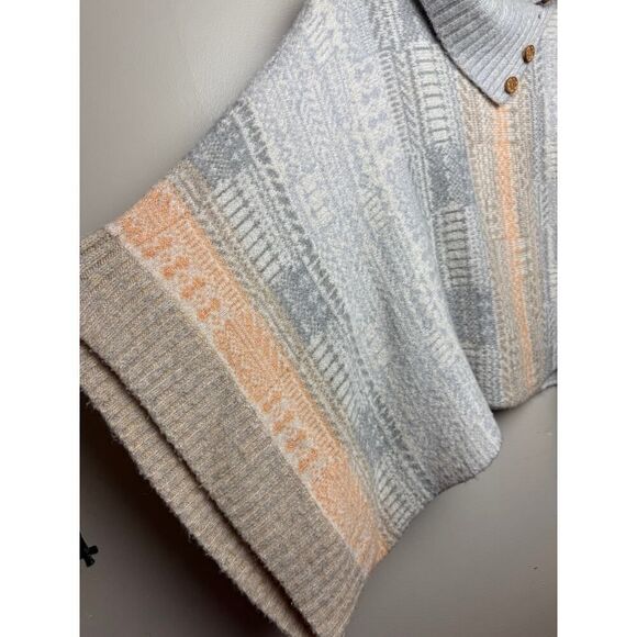 FREE PEOPLE Nordic Fair Isle WILLOW PONCHO Sweater Sz. S - Picture 8 of 9